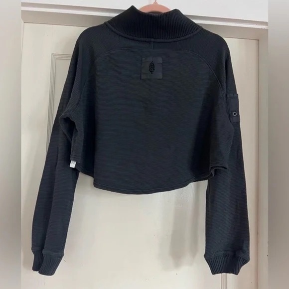 FP Movement So Fly Cotton Henley Top Gray Medium Long Sleeve Oversized - Picture 5 of 8